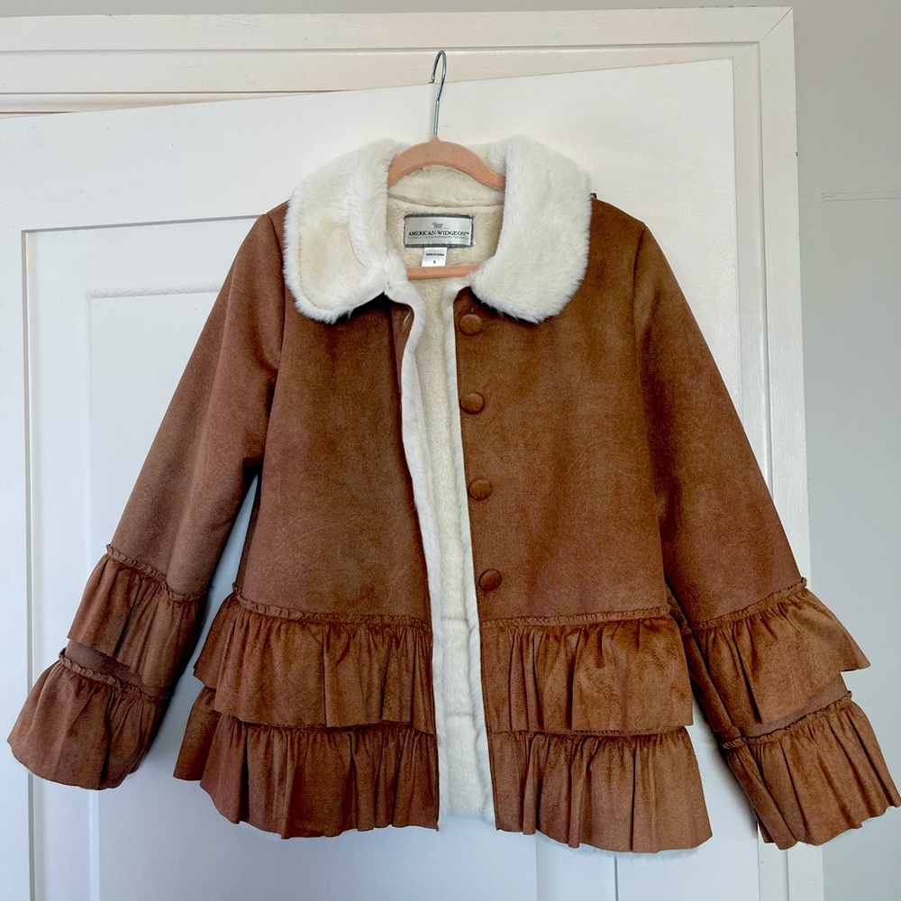 American Widgeon faux suede with fur interior jackets, gently used